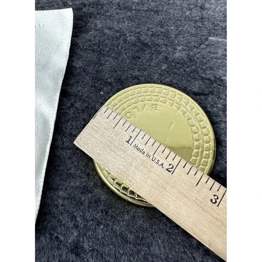 BVLGARI Le Gemme Kobra Gold Pocket Hand Purse‎ Makeup Mirror in Case
